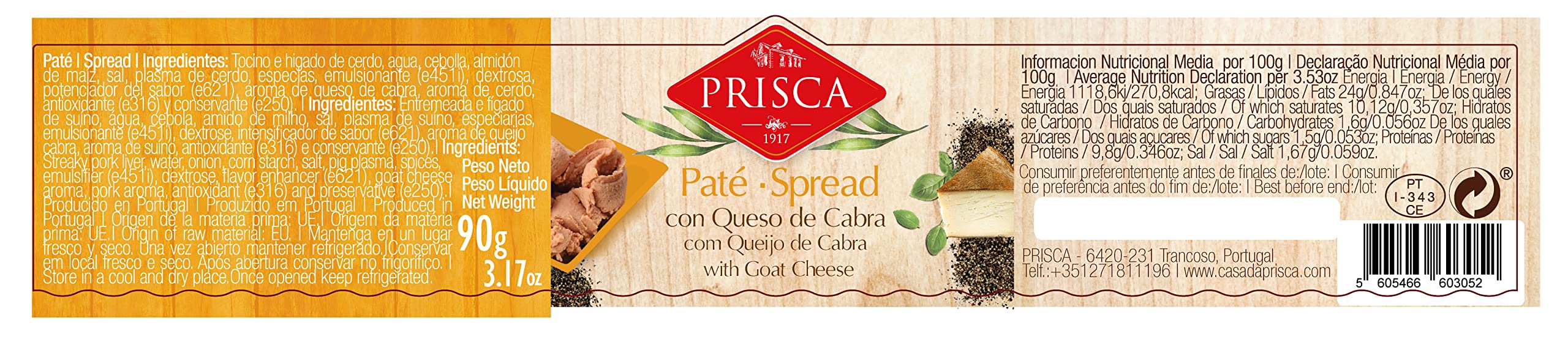 Surtido de Patés 6×90g con Vino de Oporto, Jamón y Queso de Cabra