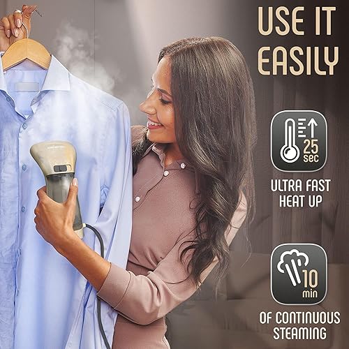 Miniatura 4 de Vaporizador de Ropa de Tamaño de Viaje Compacto para Prendas de Viaje y Hogar Seguro para Cualquier Tela - Vaporizador de Ropa Portátil de Mano