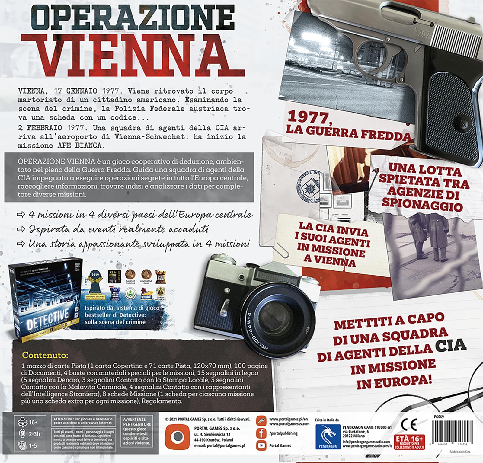 Pendragon - Detective Operazione Vienna | Edizione italiana |Gioco da tavolo| Età 16+ | 1-5 Giocatori