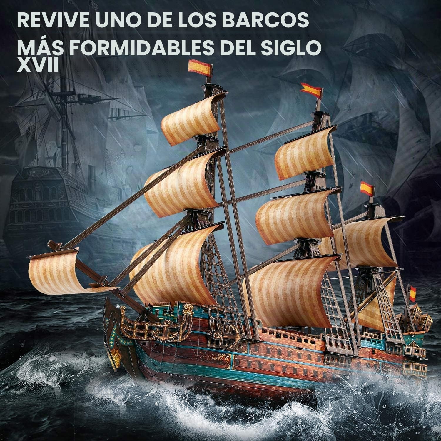CubicFun Puzzle 3D España San Felipe Maqueta de Barco para Adultos y Niños - 248 Piezas