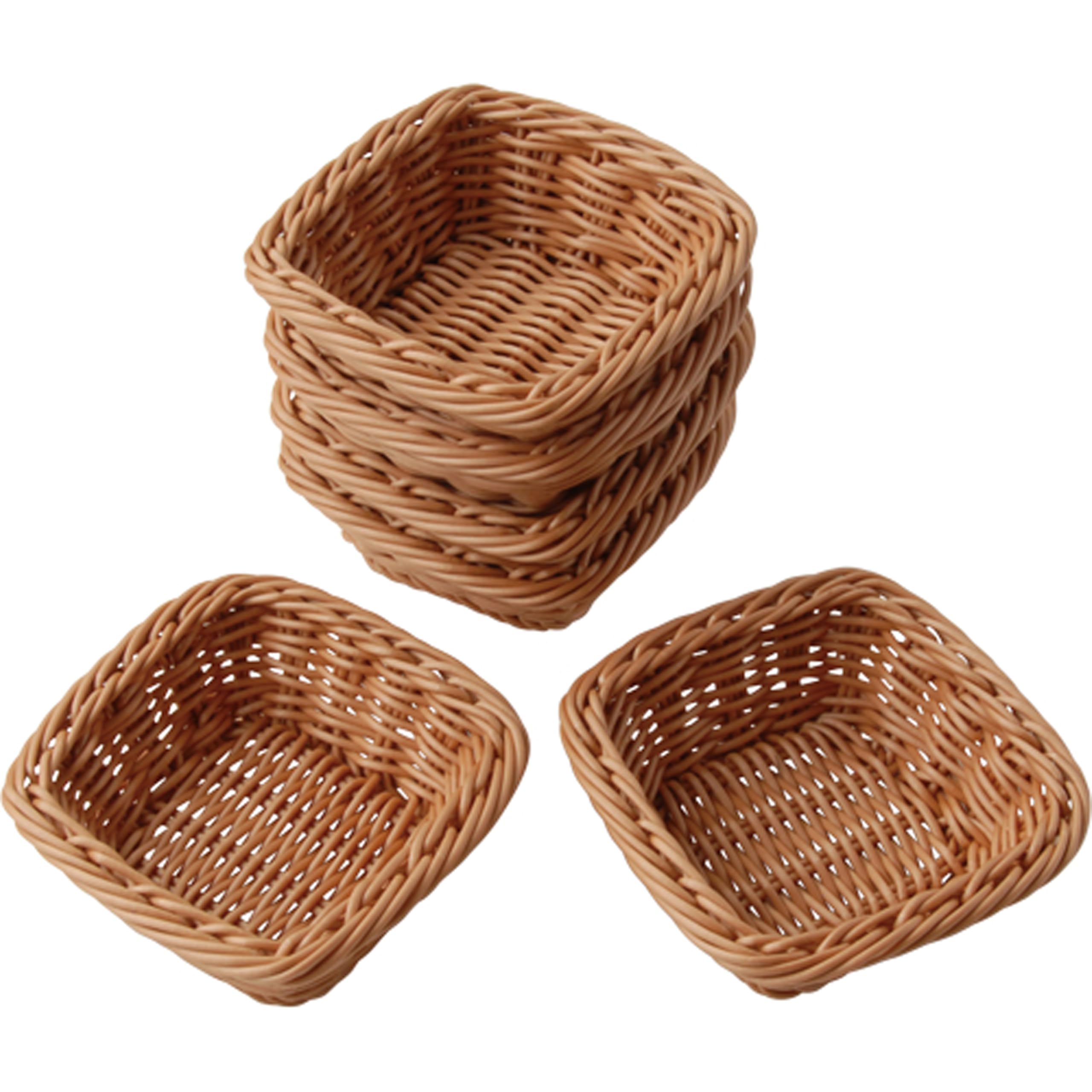 Constructive Playthings Plastic Wicker Baskets for Storage in Educational or Home Setting, Stores Toddler Toys, Keys, Jewelry and Classroom Supplies,