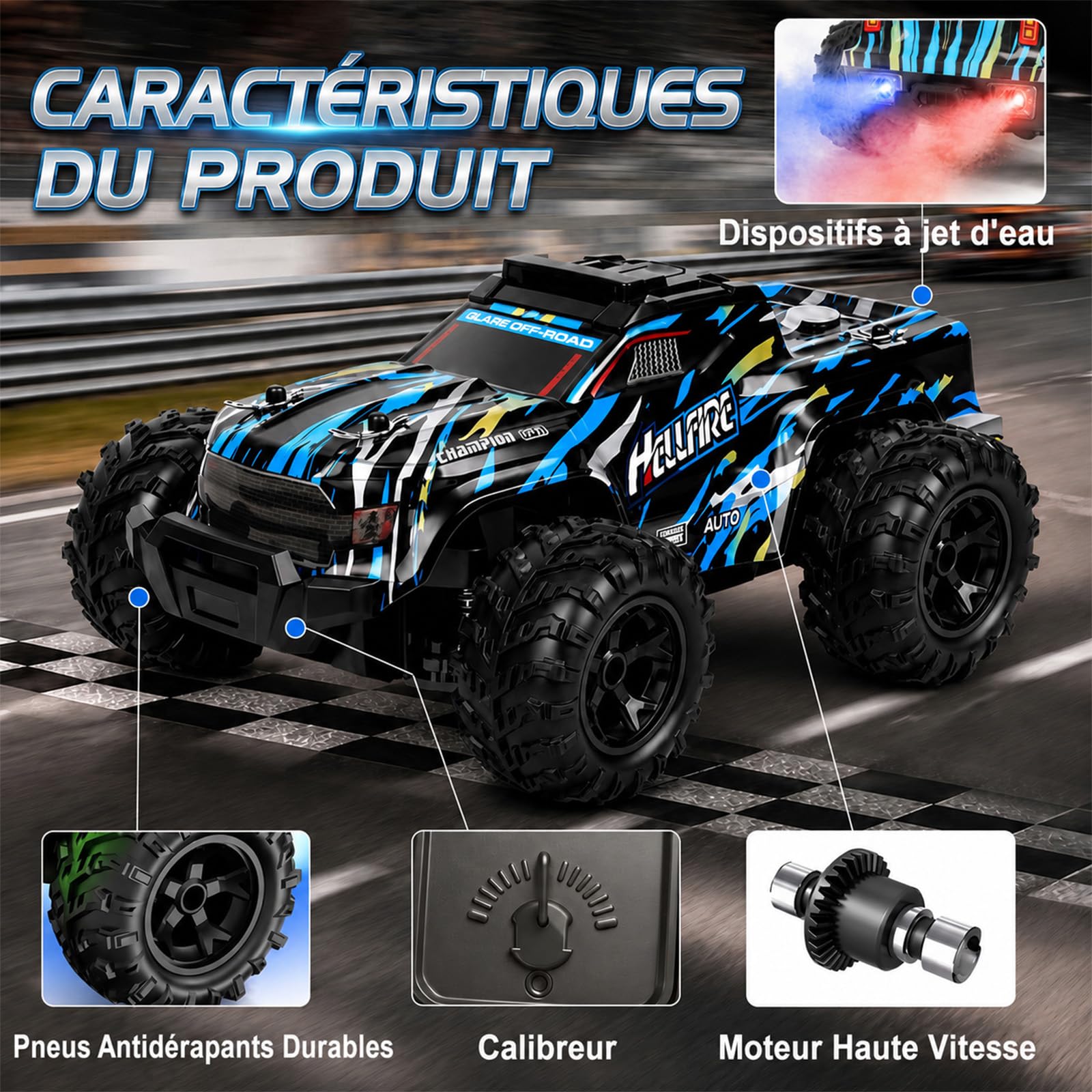 RC Voiture Telecommandé, Jouet Enfant 5 6 7 8 9 10 11 12 Ans 1:18 Garçon Voiture Electrique Enfants 22KM/H Enfants Garçon Cadeau de Noël Fille 5-12 Ans