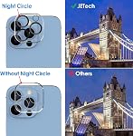 JETech Protecteur d'objectif pour caméra iPhone 13 Pro Max 6,7 pouces et iPhone 13 Pro 6.1 pouces, 9H Verre trempé, HD Clair, anti-rayonnement, friendly cas, n'affecte pas les coups de la nuit, 3-Pack