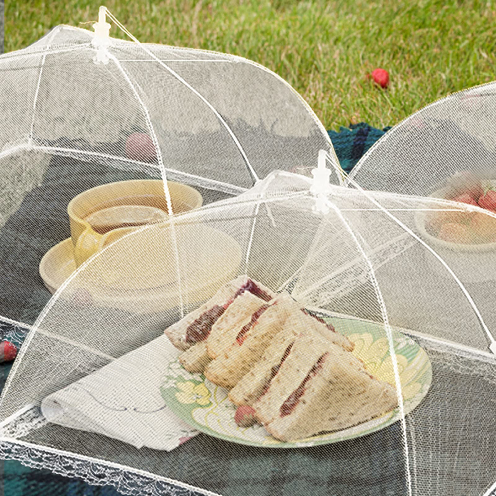 NOTEZMATE 5er Set Fliegenhauben - Weiße Netzhauben 43x43x28 Cm Für Lebensmittel