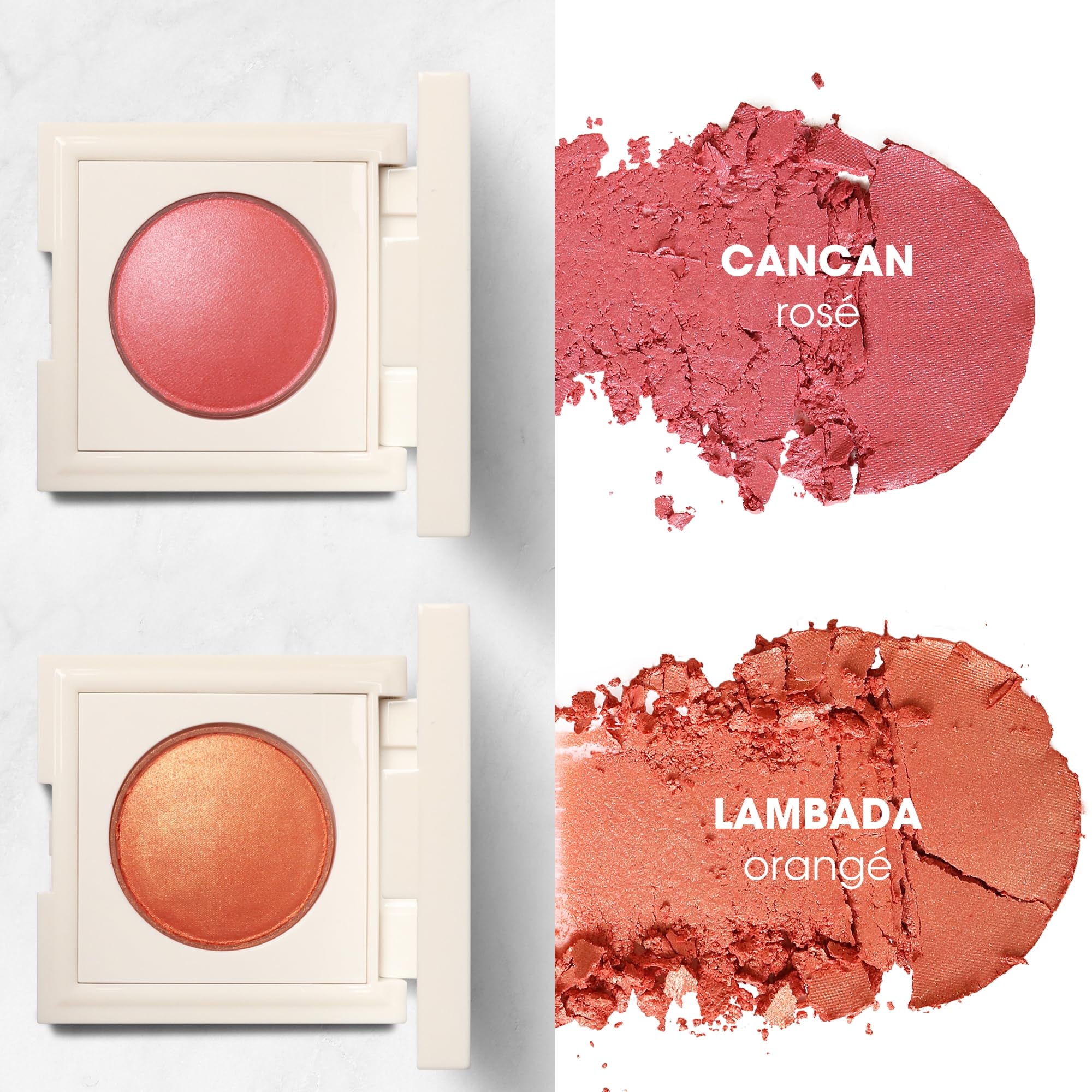 Magnifaïk - Blush - Teinte LAMBADA : orangé abricot - Texture novatrice entre crème et poudre - Résultat naturel sans démarcation - On est dans la couleur !