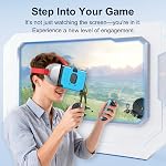 Upgraded VR Headset for Switch 2 (2025), Switch 2 VR Virtual Boy Glasses with Adjustable HD Lenses and Comfortable Head Straps with Widen Padded, Labo VR Kit 3D Goggles for Accessories, White & Blue