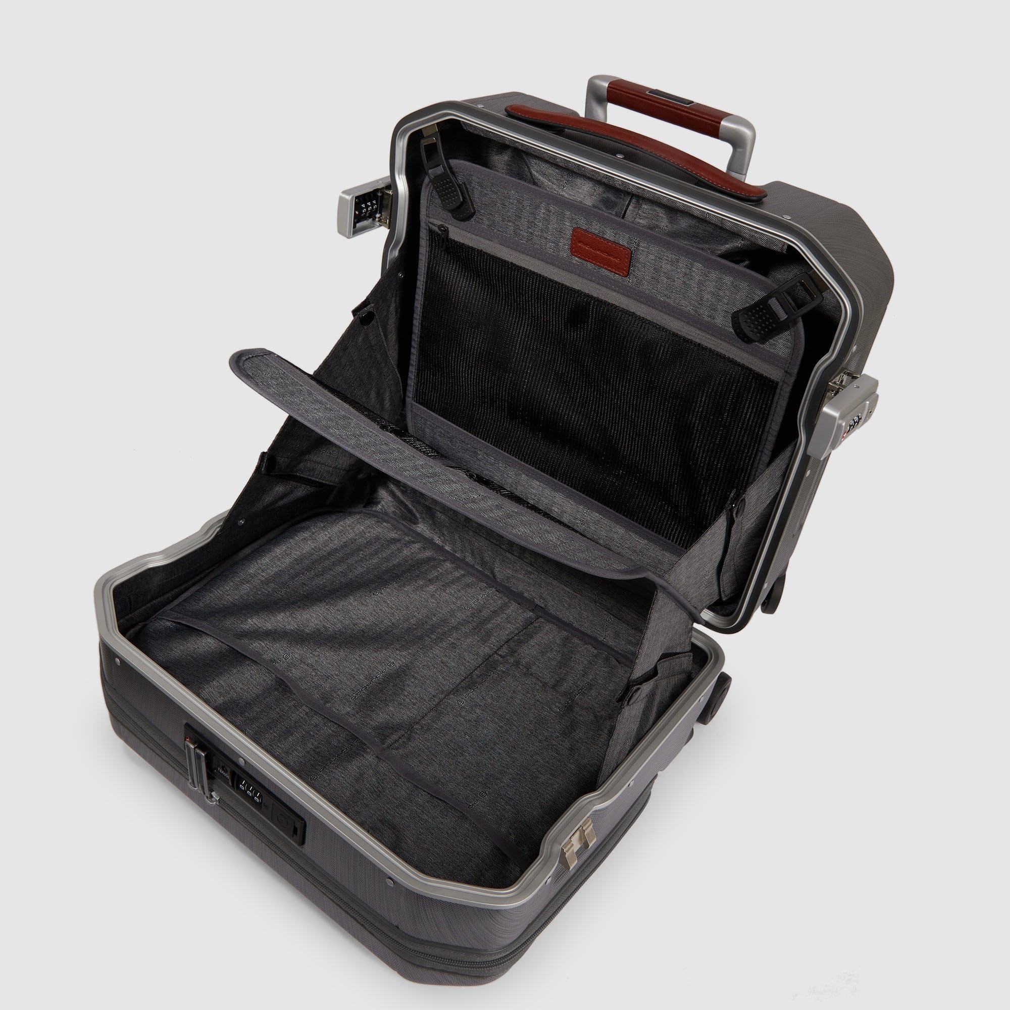 PIQUADRO – Zaino Trolley - Porta PC 15,6" – Policarbonato Resistente – Unisex - Colore Nero Argento
