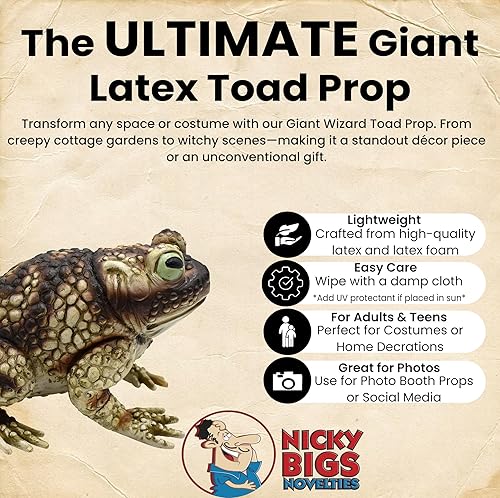 Miniatura 9 de Nicky Bigs Novelties Figura de estatua de rana grande de goma gigante de 10 pulgadas de largo