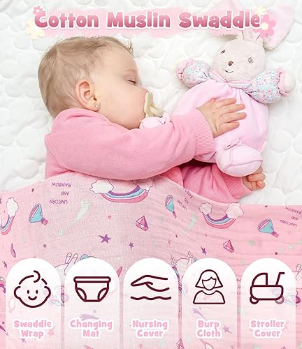 Miniatura 4 de Golray Regalos de baby shower para niñas, cestas de regalo para bebé niña con sonajero, conjunto de mantaenterizo, cosas esenciales para recién