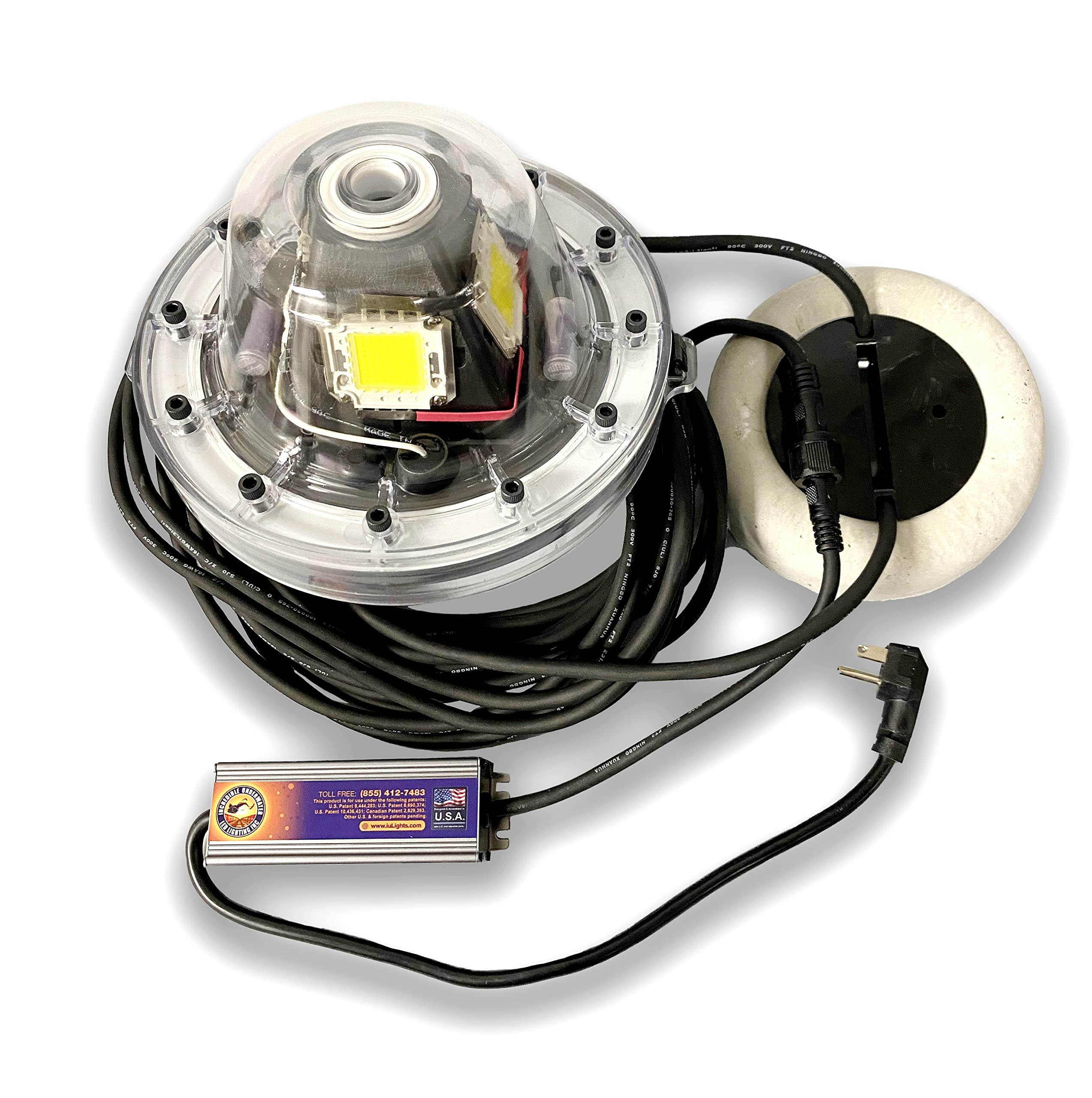 Incredible Underwater Apollo LED Dock Light, Fish Light (White, 40 Foot Power Cord)