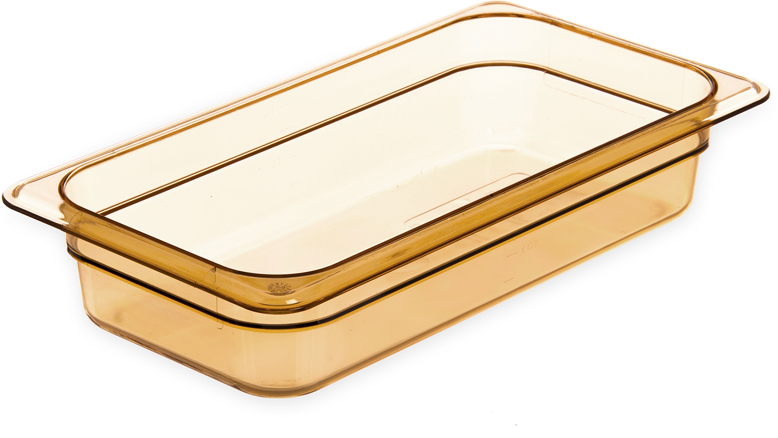 Carlisle FoodService ProductsStorplus High Heat Food Pan Steam Table Pan, Chafing Pan with Spoonable Corners for Catering, Buffets, Restaurants, 2.5 Inches Deep, Amber