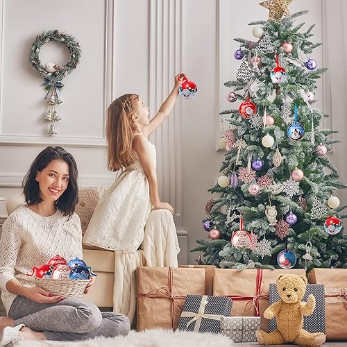 Miniatura 6 de Decoraciones colgantes de tarro de dulces de Navidad, 6 unidades de caja creativa de bolas de caramelo de hojalata de Navidad, colgantes de