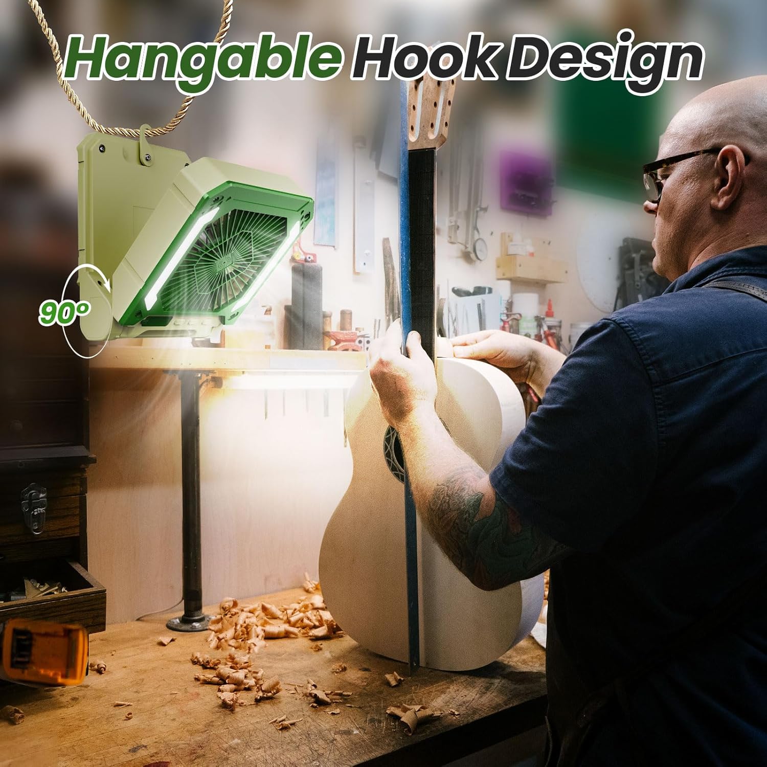 20000mAh Portable Fan Rechargeable with Solar Panel 2-in-1, 3 Speeds Cordless Battery Powered Fan with Led Lantern,Timer, Quiet USB-C Table Fan for Travel Tent Hurricane Office Home Bedroom (Beige)