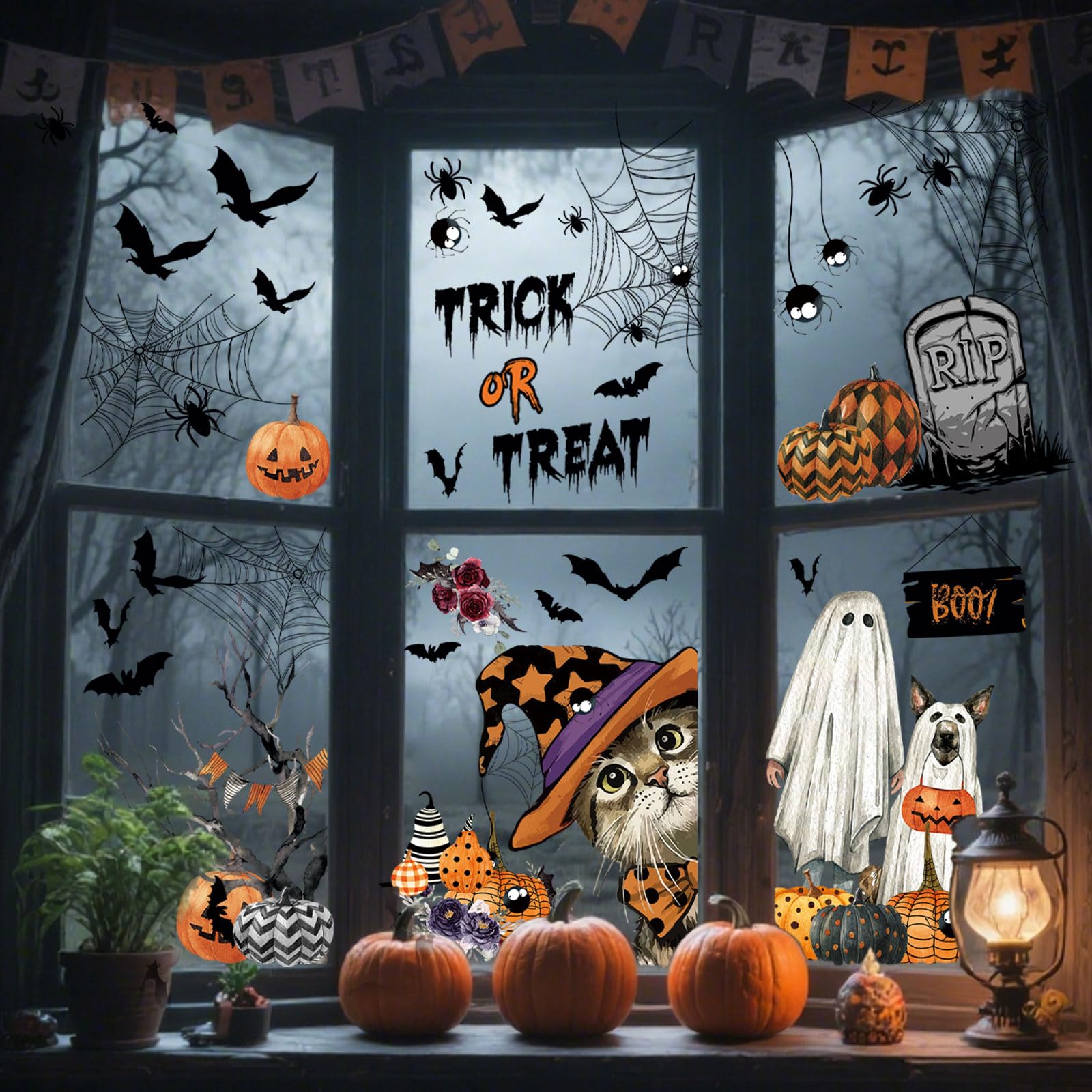 AhfuLife 60Pcs Halloween Window Stickers - Image 4