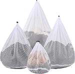 3Pcs Mesh Laundry Bags Washing Machine Mesh Wash Bags Jumbo for Delicates Clothes,Bed Linen,Toys with Drawstring Closure Sturdy(3 XXLarge 28 x 26 Inches)