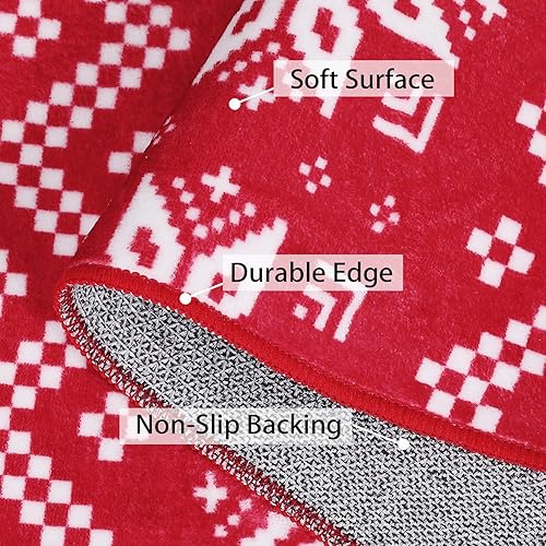 Miniatura 2 de Alfombra de pasillo de Navidad, copo de nieve y árbol de Navidad, alfombra bohemia para pasillo, alfombra decorativa de Navidad, alfombra de