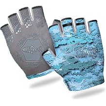 قفازات الصيد Riverruns SwiftShield مختصرة Wrist UPF50 + قفازات الشمس بدون أصابع خفيفة الوزن للتنفس القيادة التجديف