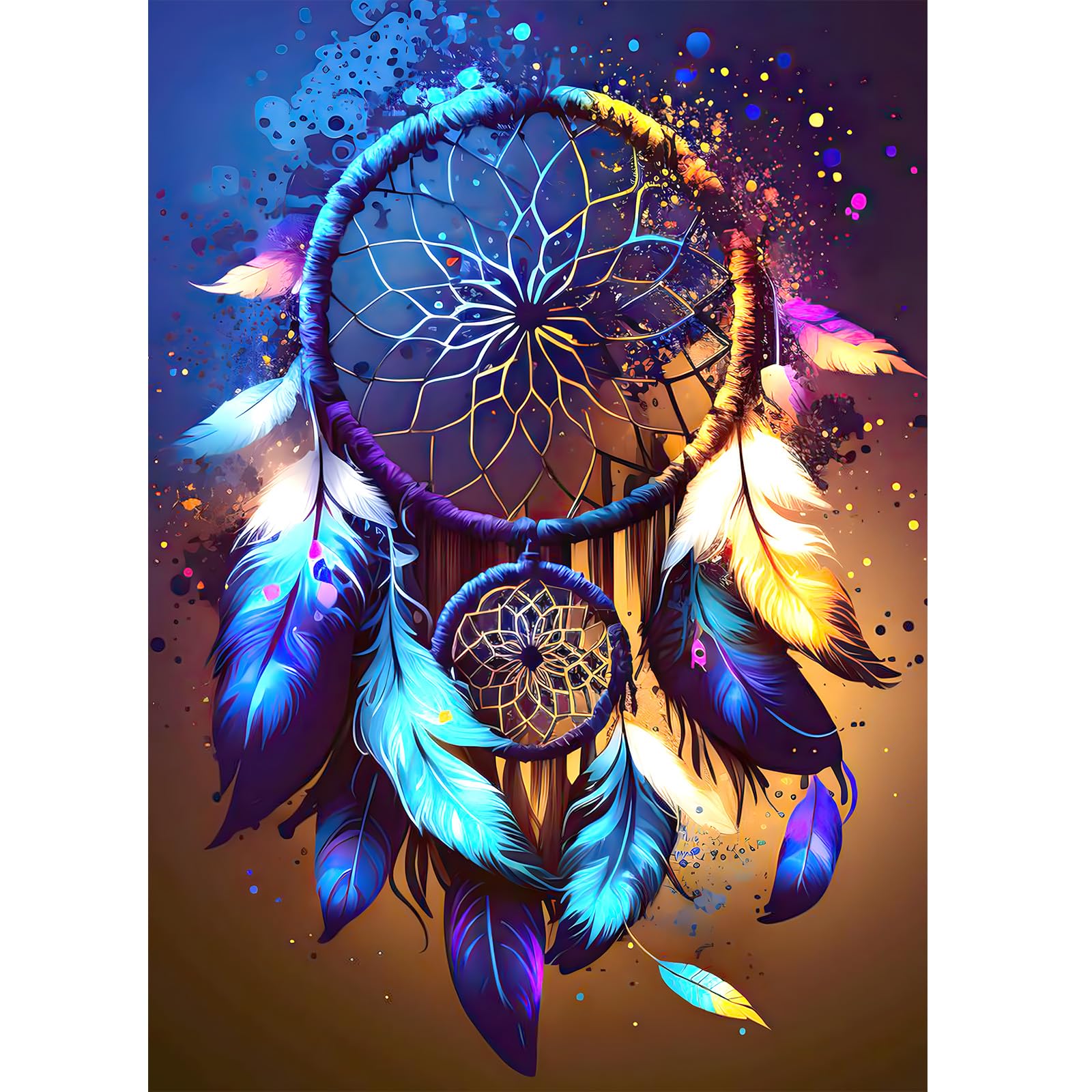 RICUVED Diamond Art Kits for Adults, Diamond Art Kits Full Round Drill Dreamcatcher Diamond Art, Starry Sky Diamond Gem Dots Art and Crafts for Gift