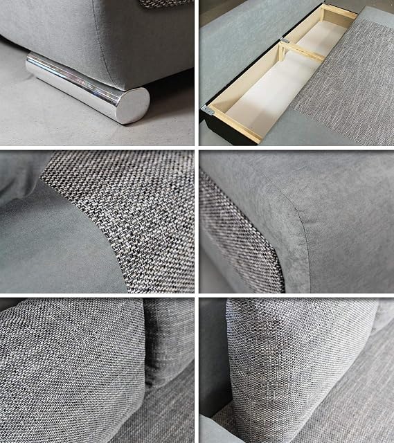 Naki Sofa with Pull-Out Bed and Bed Box Sofa-Bed Sofa / Couch Set Sofa with sleeping function sofa bed sofa bed textured fabric bed box large sleeping area modern design