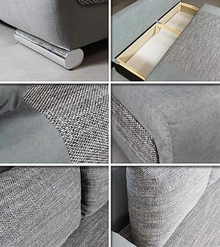 Naki Sofa with Pull-Out Bed and Bed Box Sofa-Bed Sofa / Couch Set Sofa with sleeping function sofa bed sofa bed textured fabric bed box large sleeping area modern design