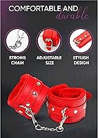 Vista 2 de Esposas sexuales para adultos Dormitorio BDSM Sexy con los ojos vendados máscara de ojos de satén para adultos Peludo Puño Peludo Restricciones