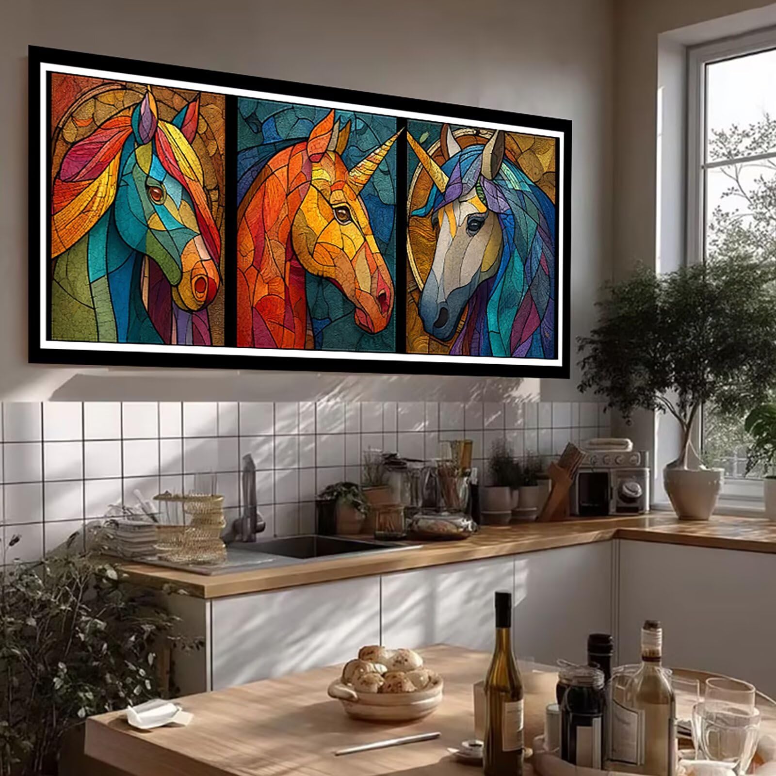 5D DIY zwierzę diamentowe malowanie duży rozmiar 100x300cm, diamentowe malowanie dorosły jednorożec, malowanie diamentowe haft ścieg krzyżykowy kryształ górski kreatywny zestaw do dekoracji wnętrz
