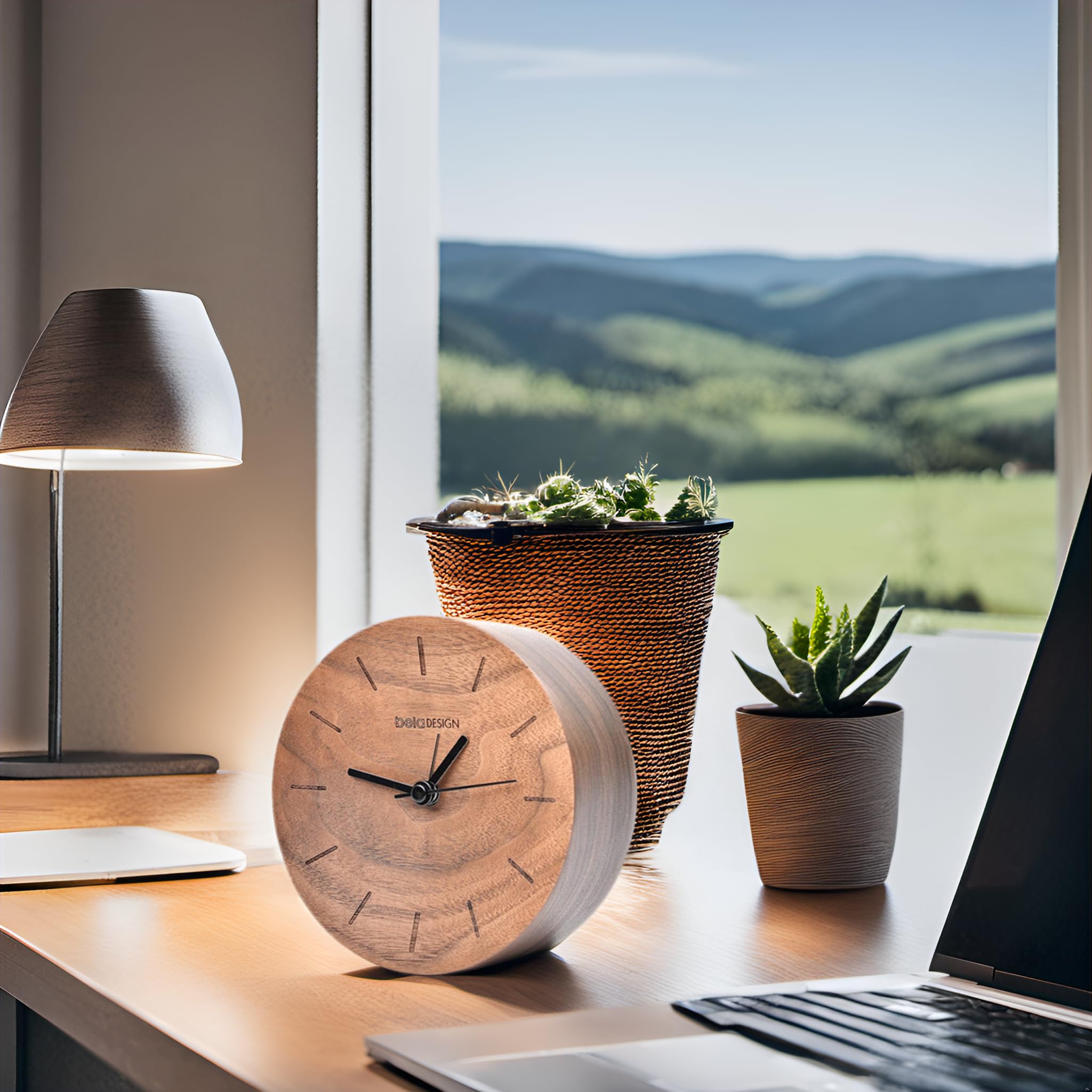 Amazon.co.jp: belaDESIGN 置き時計 ドイツ産 ブナ 天然木 木製 卓上