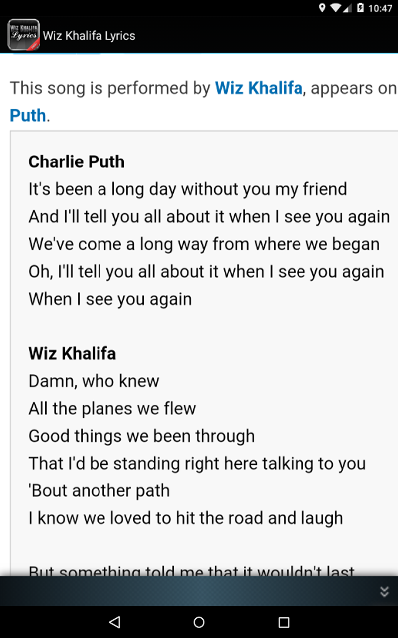 Wiz Khalifa Song Lyrics