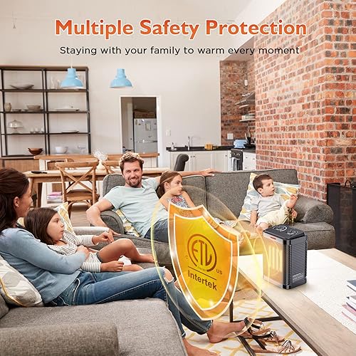 Miniatura 4 de Calentadores de espacio para uso en interiores, pequeños calentadores de cerámica portátiles con 4 modos, calentador de ventilador eléctrico de 1500