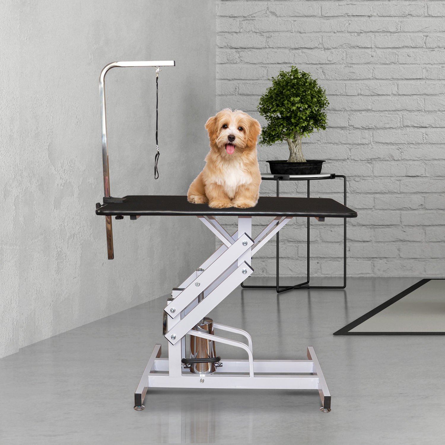 Pawhut honden- en katten trimtafel met houder en rubberen werkoppervlak