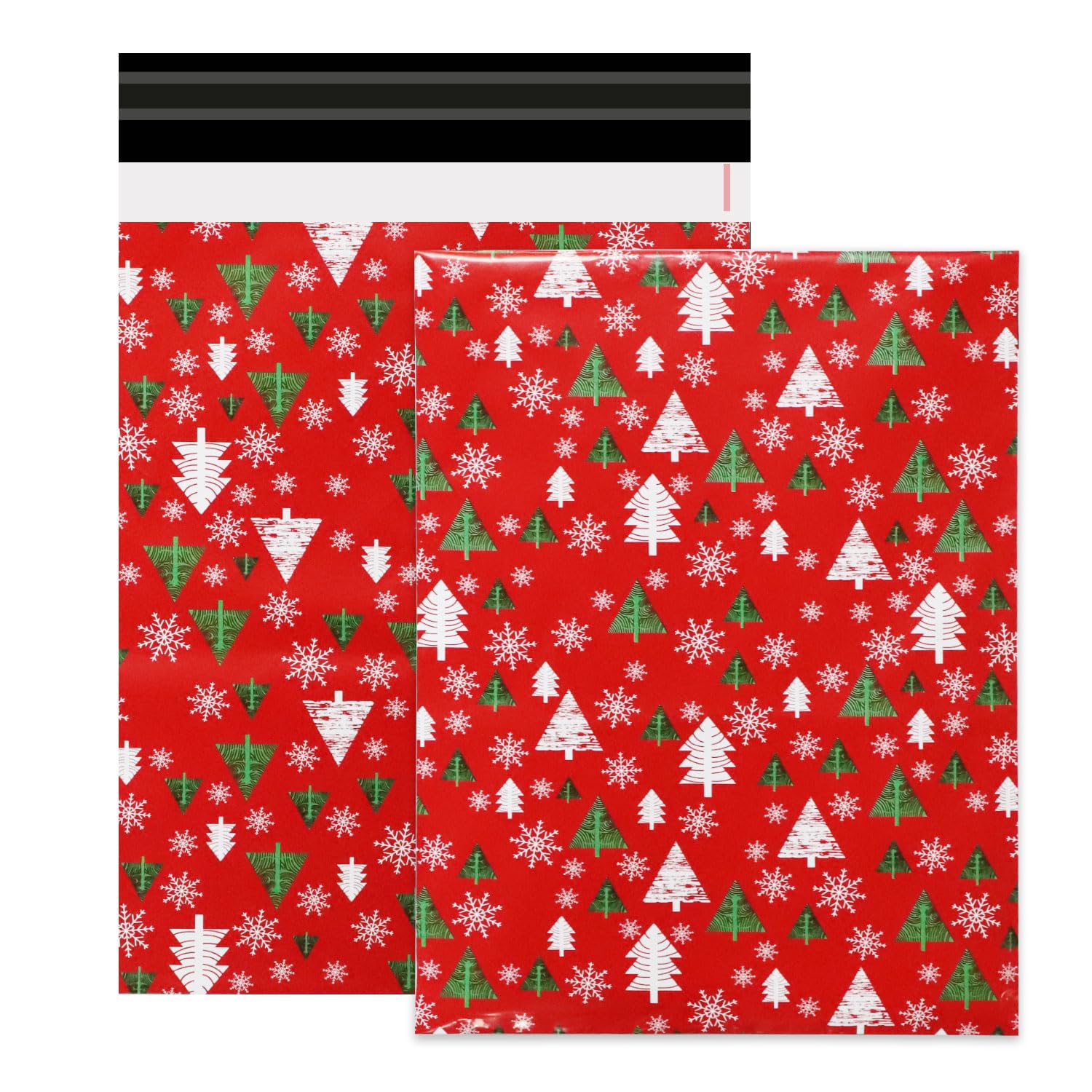 DohiaChristmas Poly Mailers Holiday Shipping Bags Heavy Duty Self Seal Mailing Envelopes Winter Plastic Shipping Packaging Bags D1-SDKDD (Christmas tree)