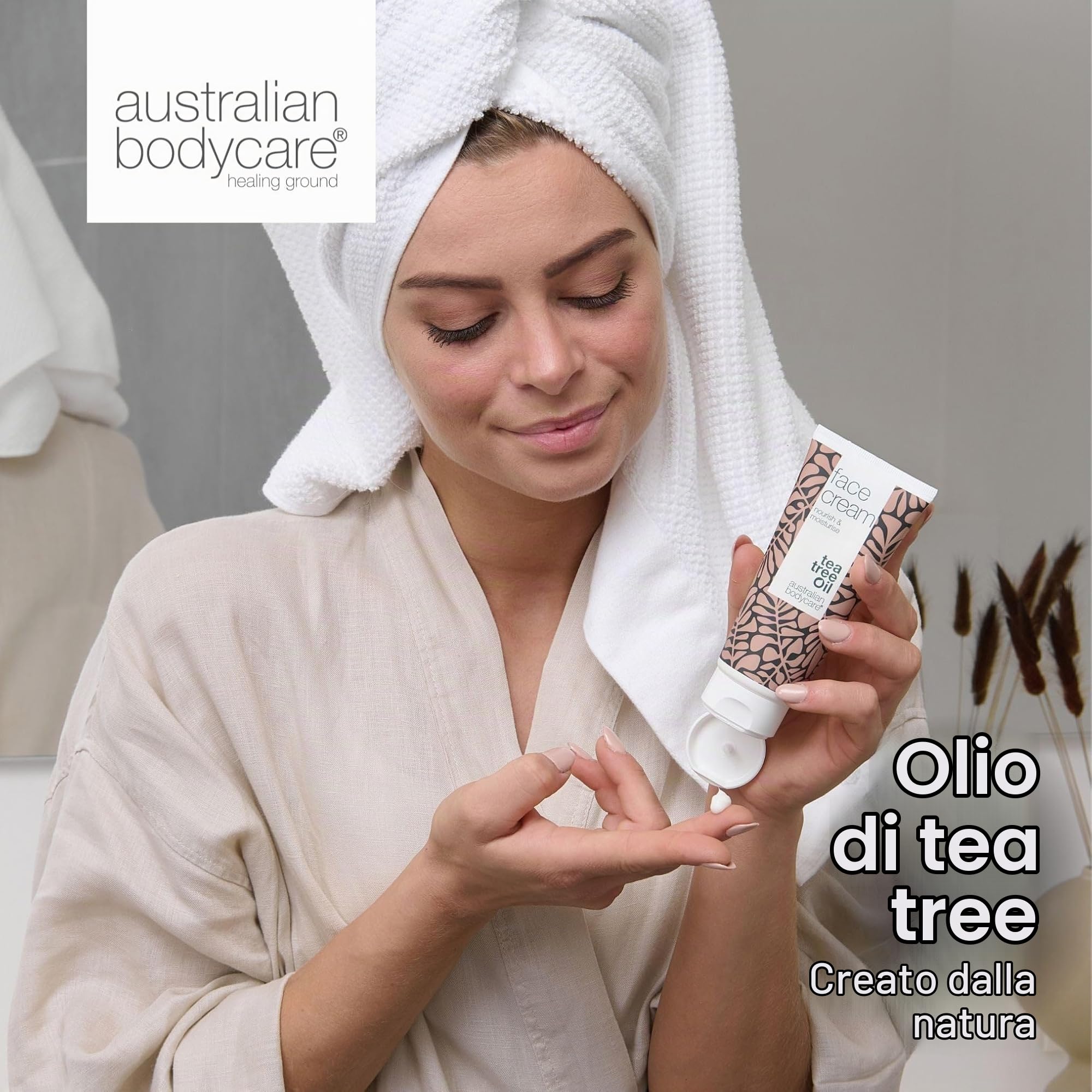 Crema viso contro acne, brufoli e punti neri 500 ml – Assorbimento rapido con Vitamina E & 4-Terpineol naturale, noto dal olio dell'albero del tè