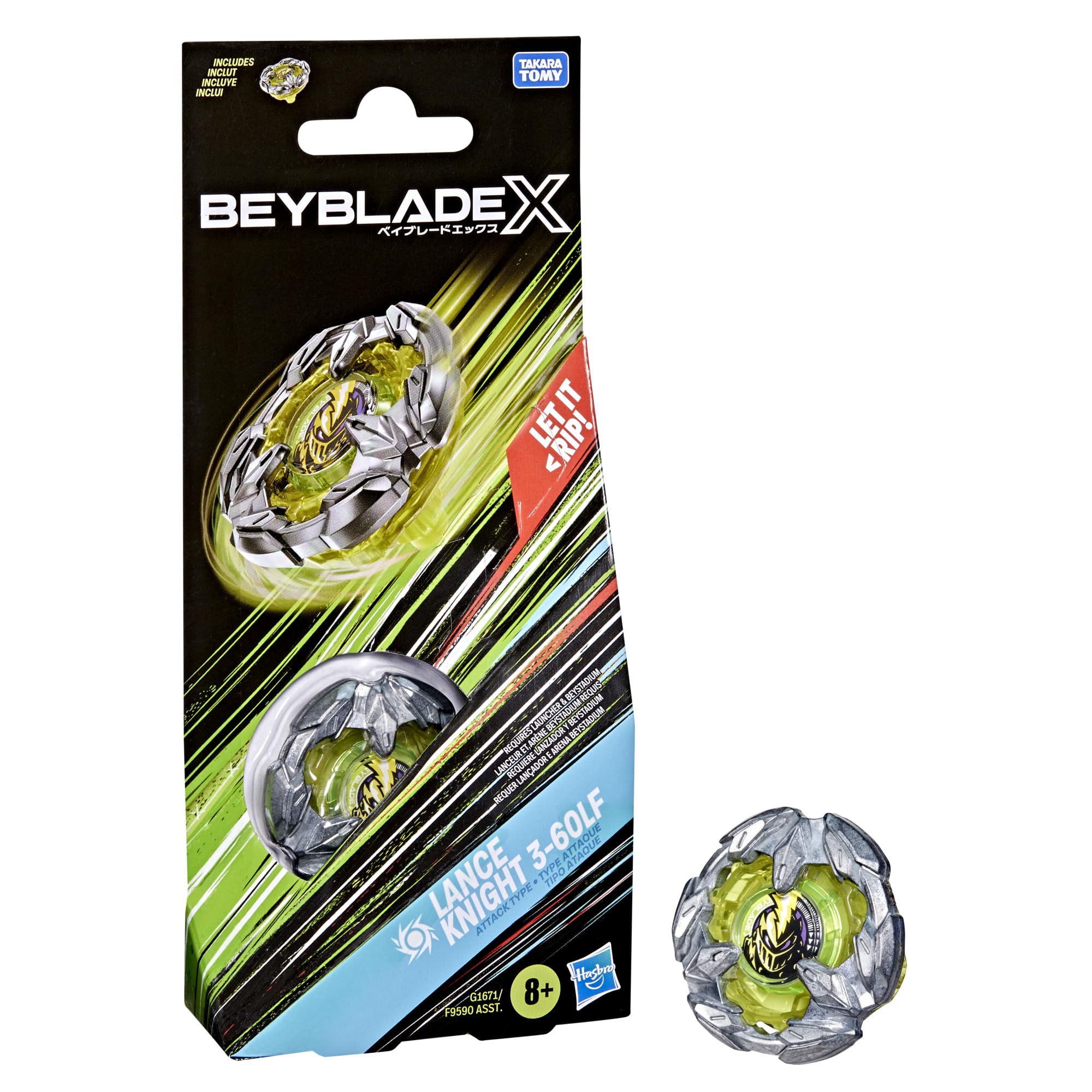 Beyblade X Lance Knight 3-60LF Booster Pack Set with Takara Tomy Attack Type Top, Battling Tops Game Toys, Ages 8+