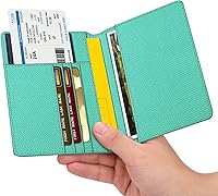 Vista 194 de FINTIE Soporte para pasaporte, cartera de viaje delgada con bloqueo RFID, funda protectora para pasaporte, esencial con ranuras para tarjetas