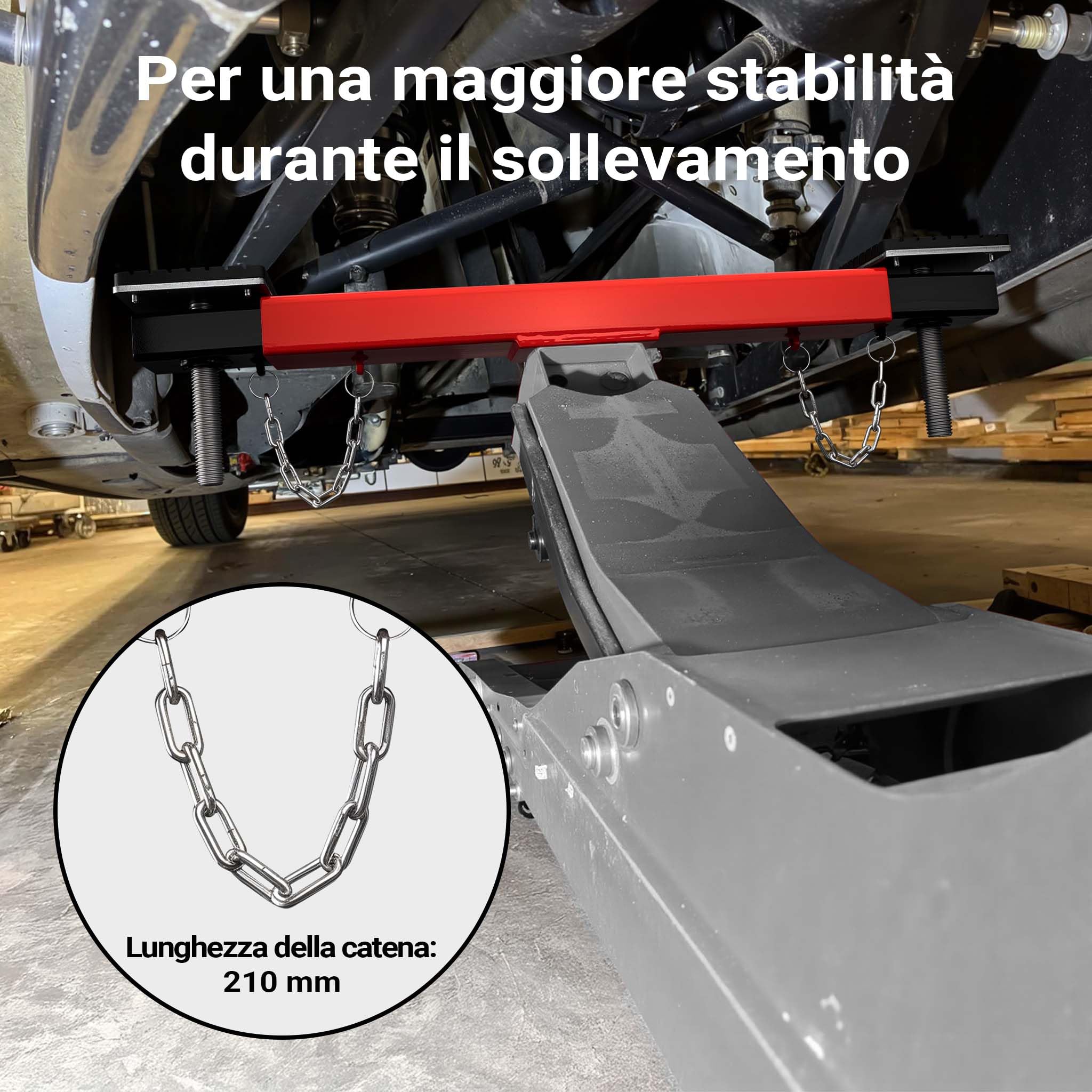 XPOtool Wiltec Traversa di Sollevamento 2000 kg per Ponte Sollevatore martinetto