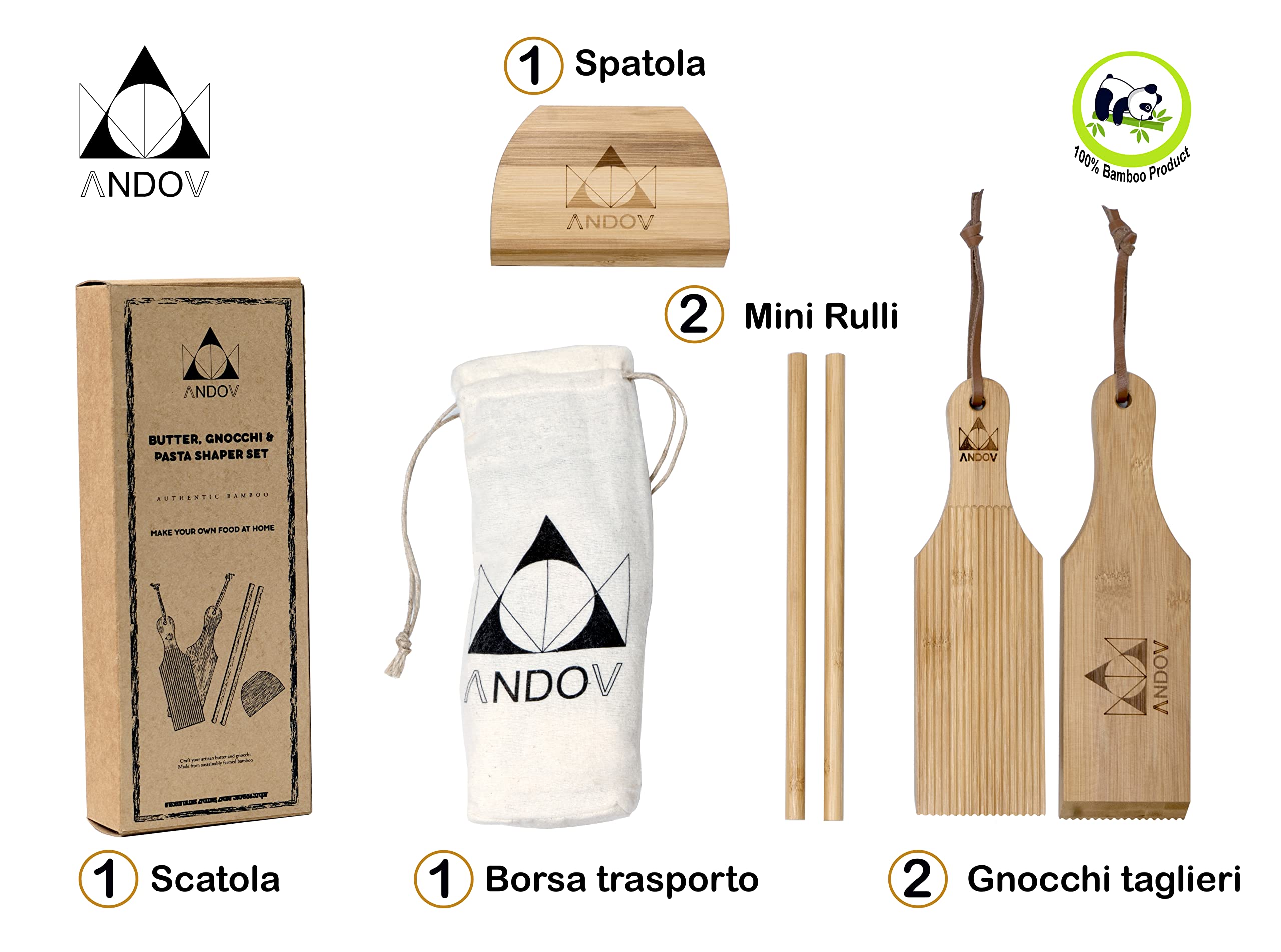 Pasta Maker Gnocchi Set Tavola Garganelli Macchina Taglia Pasta Bamboo Naturale Italiana