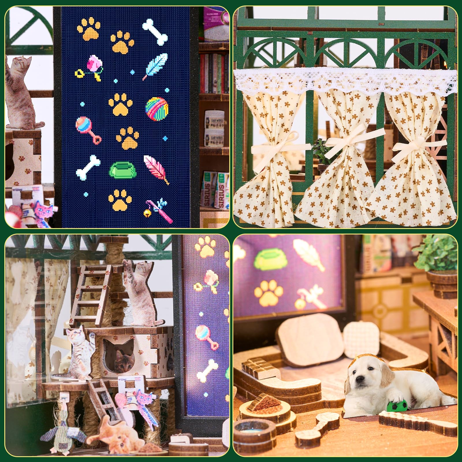 Mini-Maison à Monter soi-même pour Adultes, Puzzle 3D Book Nook | Kit de maison de poupées miniature, Coin lecture avec rideaux, mobilier détaillé, cadeau d'anniversaire ou pour la famille