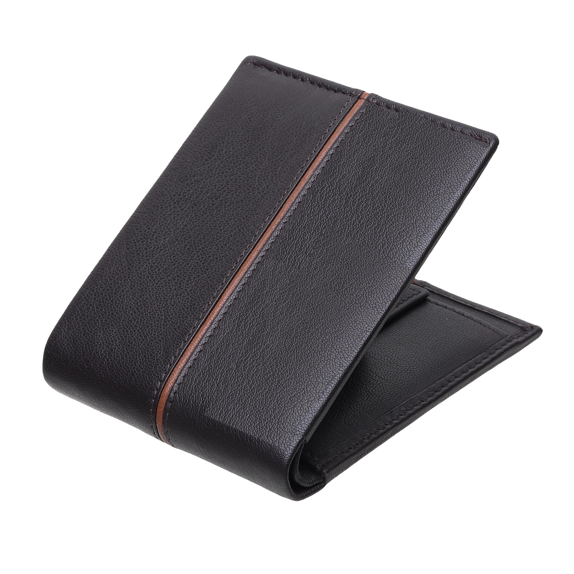 KM Men Genuine Leather Wallet with RFID Protected Technology, Cards + Coin Pocket Option-image-7