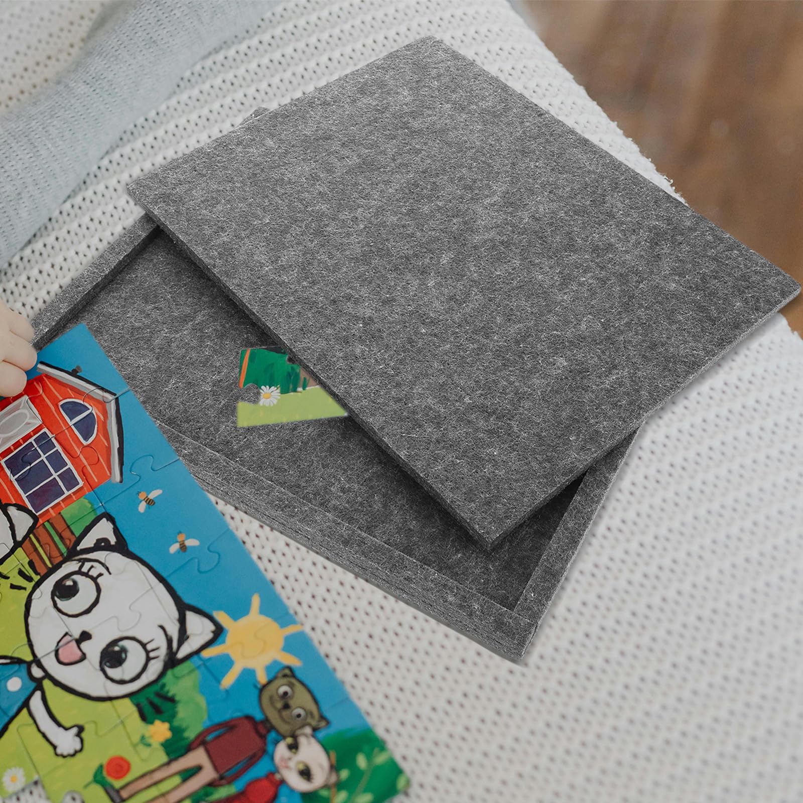 Plateau de Puzzle en Feutrine 6 Pièces, Trieur de Pièces