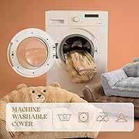 Vista 9 de LE SURE Cama para gatos para mascotas - Alfombrilla esponjosa para perros pequeños con diseño original de oso, sofá de apoyo para perros con funda