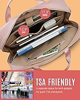 Vista 5 de LIGHT FLIGHT Bolsa para laptop de 15.6/17.3 pulgadas, maletín para mujer, funda grande para computadora portátil, bolsa de computadora para oficina