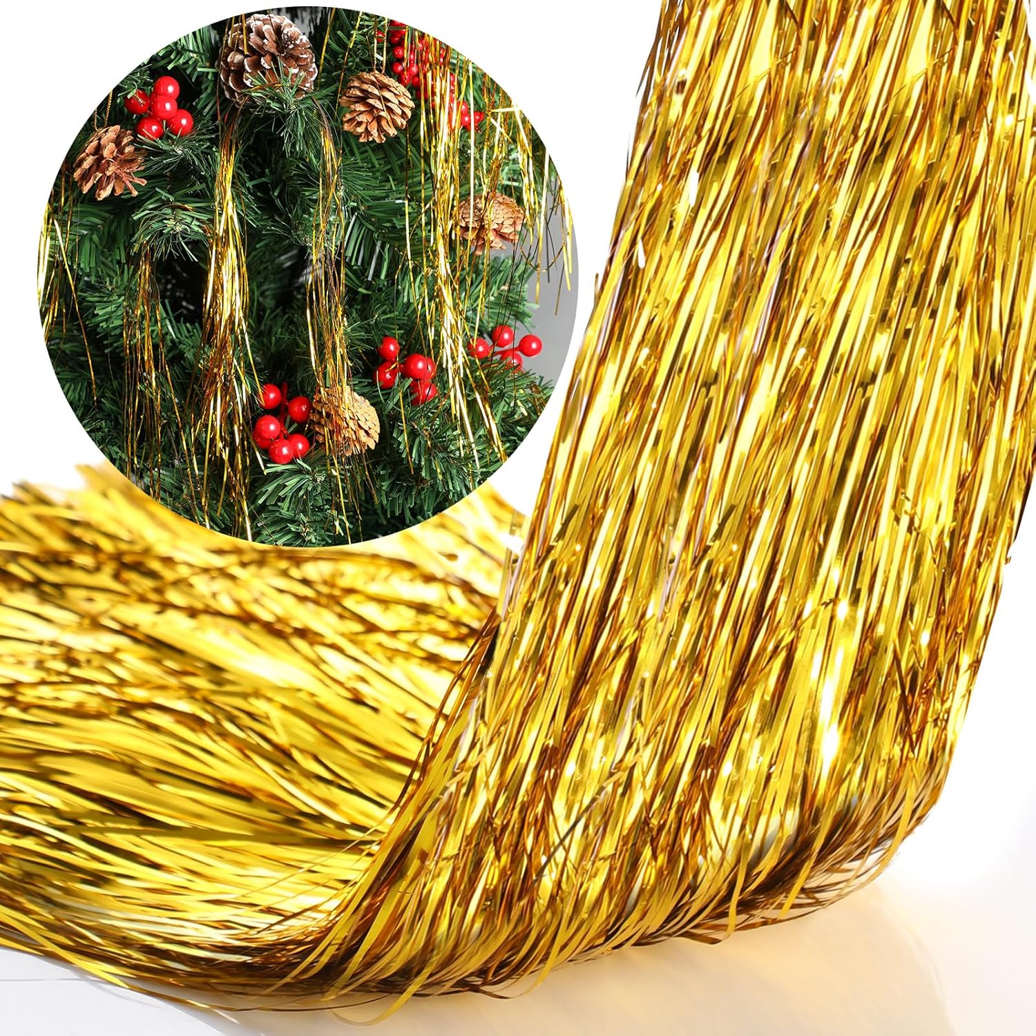 Lyrow 6000 Strands Tinsel Icicles for Christmas Tree Tinsel