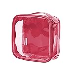 EzPacking Clear TSA Approved 3-1-1 Travel Toiletry Bag for Carry On/Quart Size Transparent Liquids Pouch for Airport Security/Reusable See Through Vinyl & PVC Plastic Organizer Men Women (Burgundy)