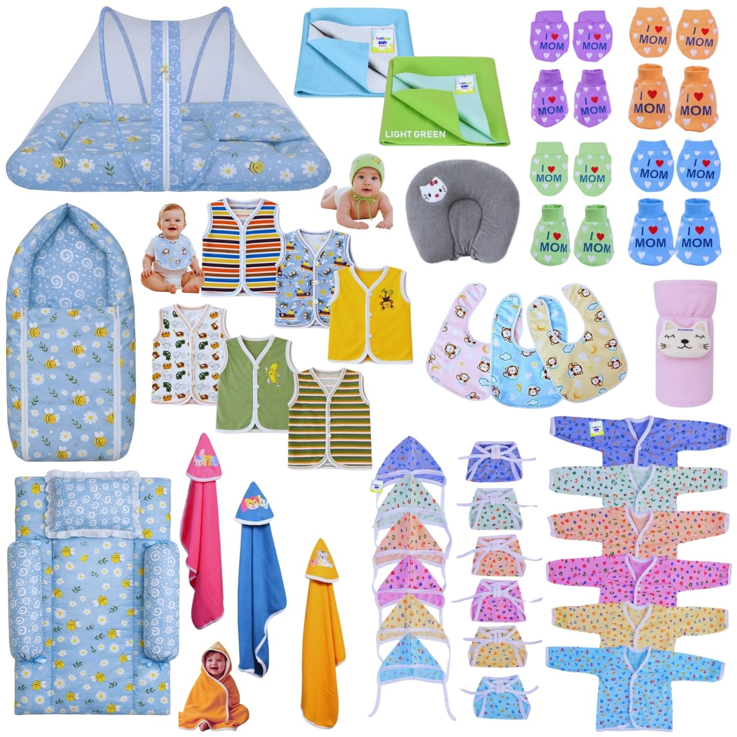 Toddylon Newborn Baby Essentials Kit 46 Items Combo Set | Baby Kit