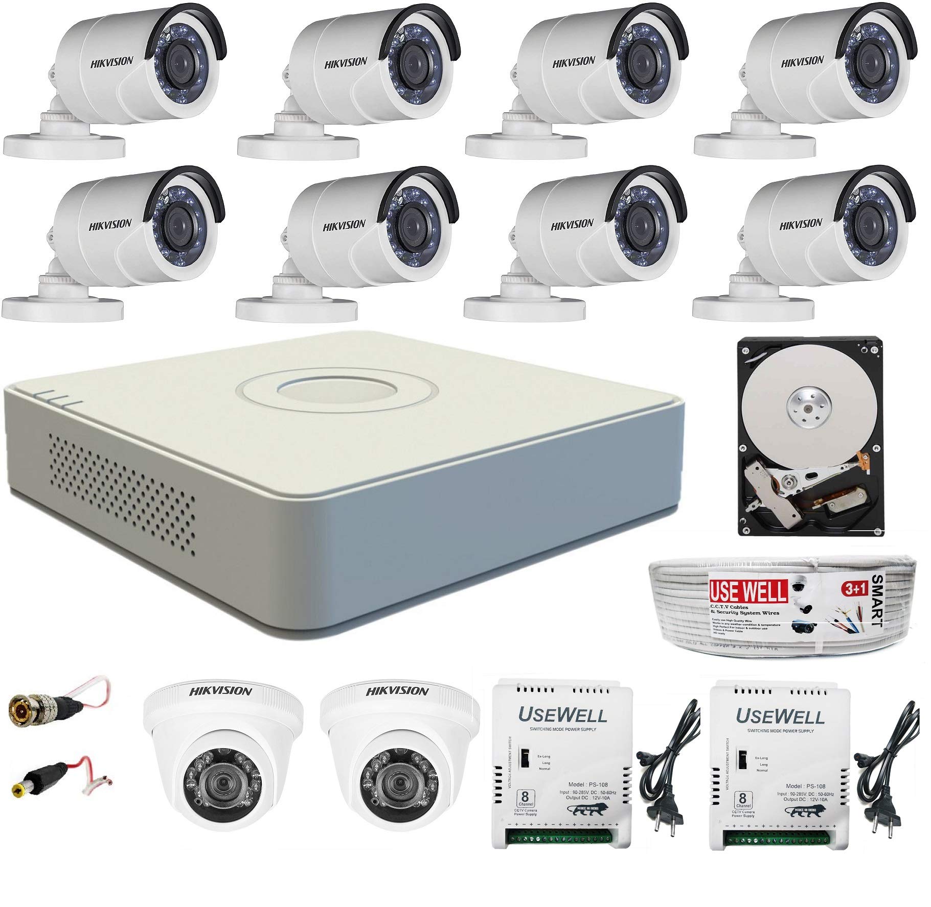 USEWELL Wired 1080p FHD 2MP Security Camera Kit