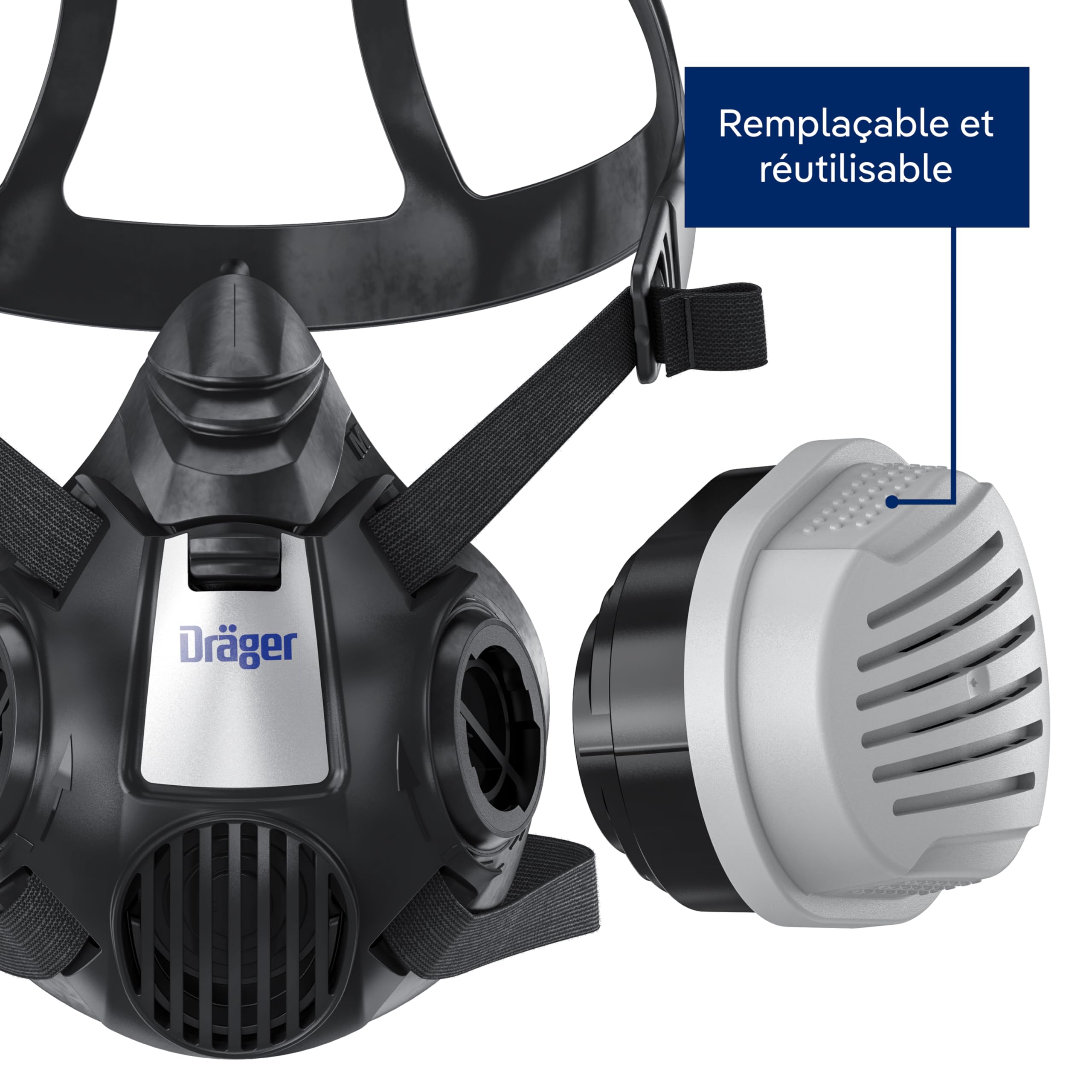 Dräger X-plore 3500 Demi-masque - Fumées Incendie - ABEK1Hg-P3 Filter - M