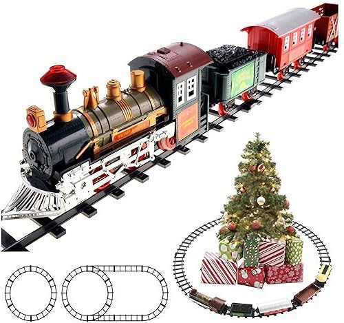 Enchanting Christmas Express - Juego de tren de juguete con pilas, juego de 16 piezas de tren de juguete para vacaciones mágicas, cumpleaños