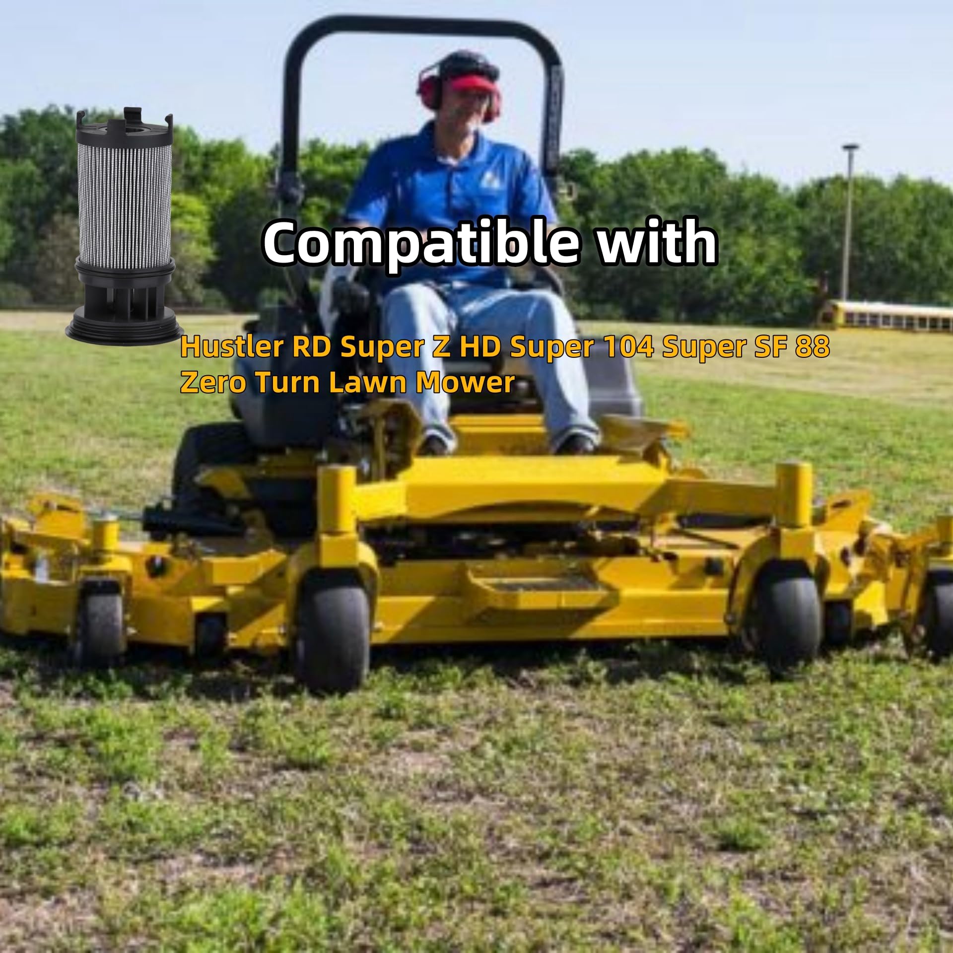 FLTRUCKTOP 602768X Hydraulic Suction Oil Filter Compatible with Hustler RD Super Z HD Super 104 Super SF 88 Zero Turn Lawn Mower