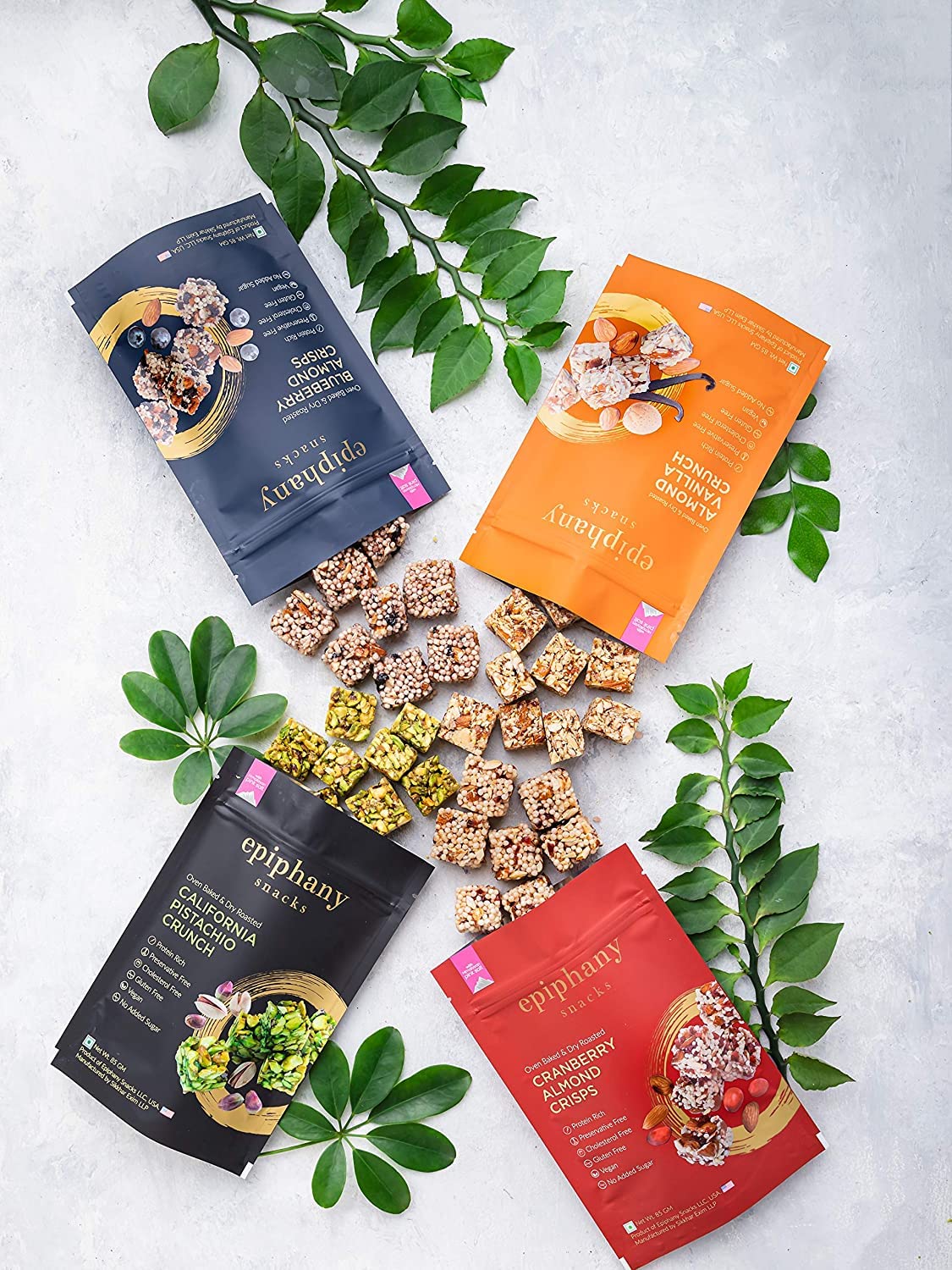 Epiphany Snacks Dry Fruits Chikki Snacks No Added Suguar Healthy Snack Pack of 4 Almond , Pistachio, Almond Vanilla and Cranberry Chikki Snacks (B0BGY6C7RG) Amazon Price History, Amazon Price Tracker