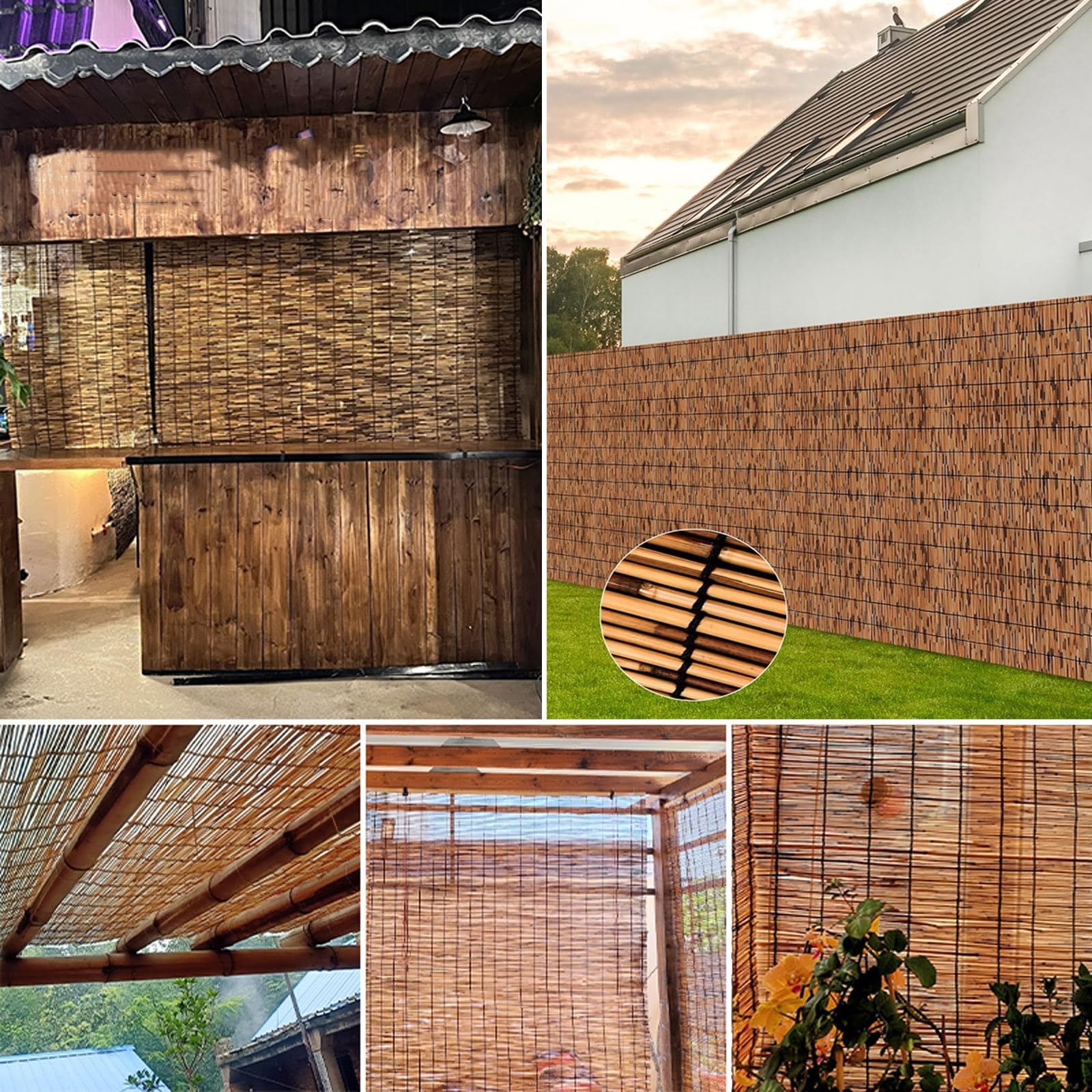 120x250 cm, 150x175 cm, bambusowa roleta do okna, zasłona trzcinowa, delikatnie filtruje światło w pokoju, do jadalni, kuchni, gabinetu (120 x 200 cm (47 x 79 cali))
